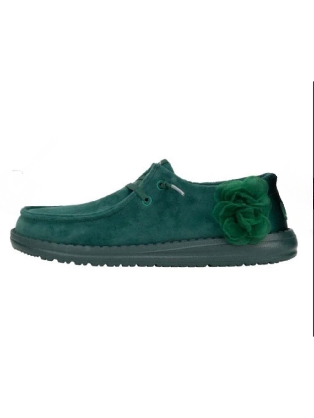 NWT Hey Dude Wendy Velvet Rosette in Green size 11